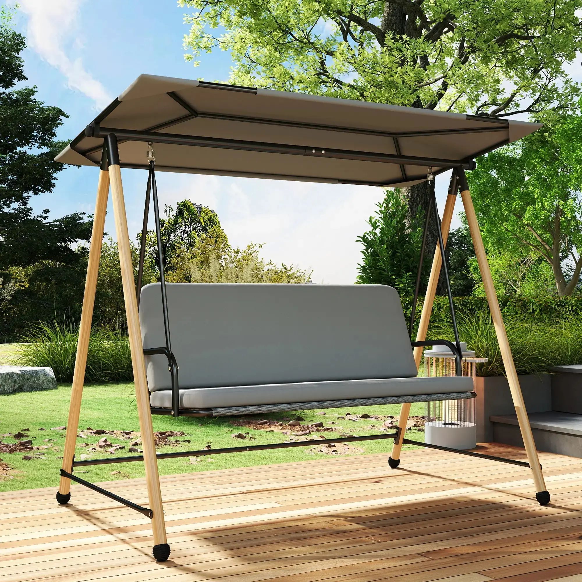 Садовые качели Outsunny 84A-389V00GY (Grey) - 7