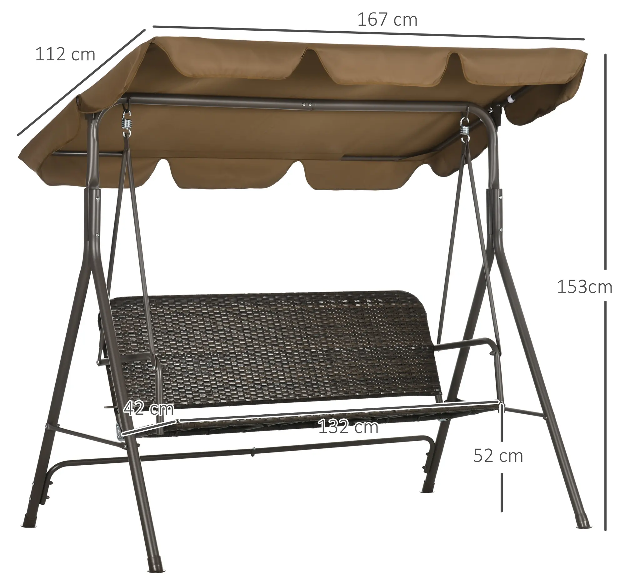 Leagan de gradina Outsunny 867-148V00MB (Brown) - 3