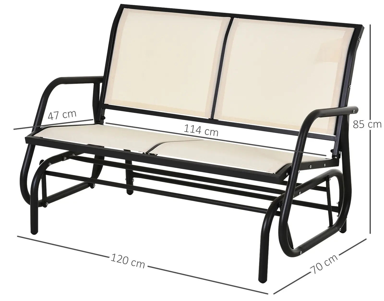 Scaun balansoar Outsunny 84A-076CW (Beige/Black) - 8