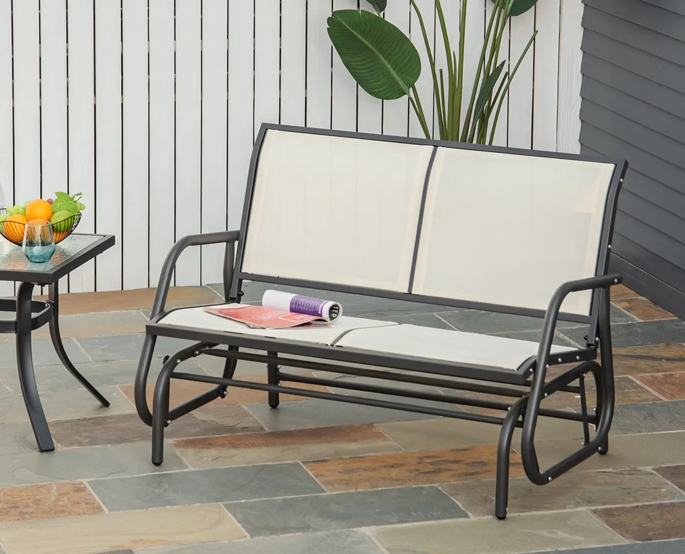 Scaun balansoar Outsunny 84A-076CW (Beige/Black)