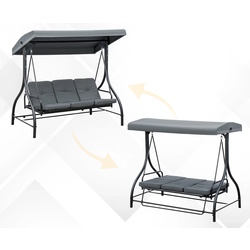 Скамья-качели с тентом Outsunny 84A-031V01CG (Grey) Thumb