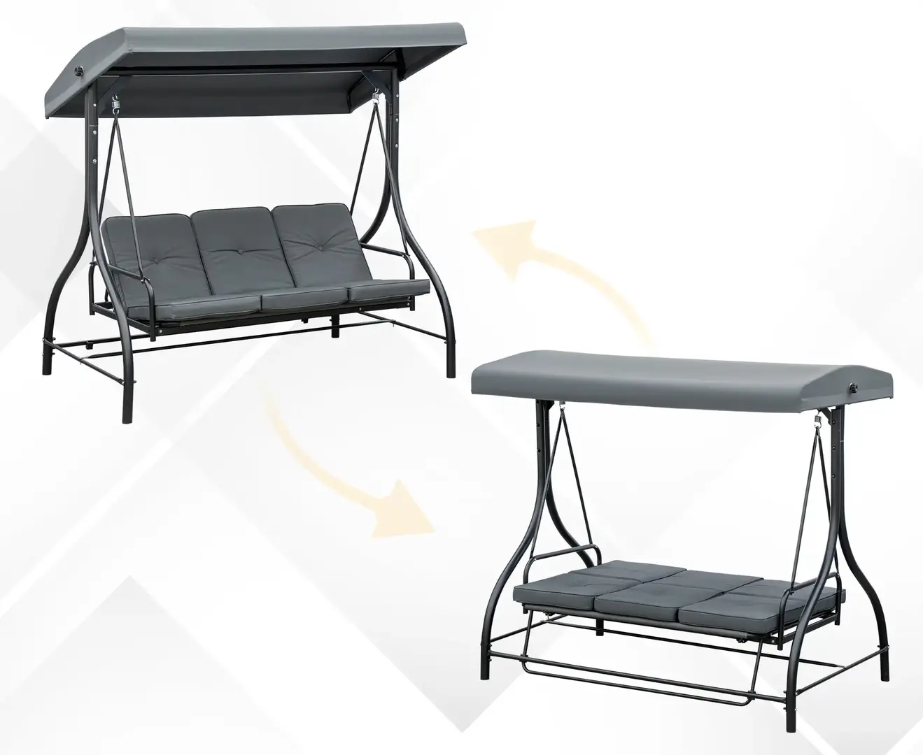 Скамья-качели с тентом Outsunny 84A-031V01CG (Grey)