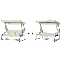 Scaun balansoar cu tent Outsunny 84A-051BG (Beige) Thumb