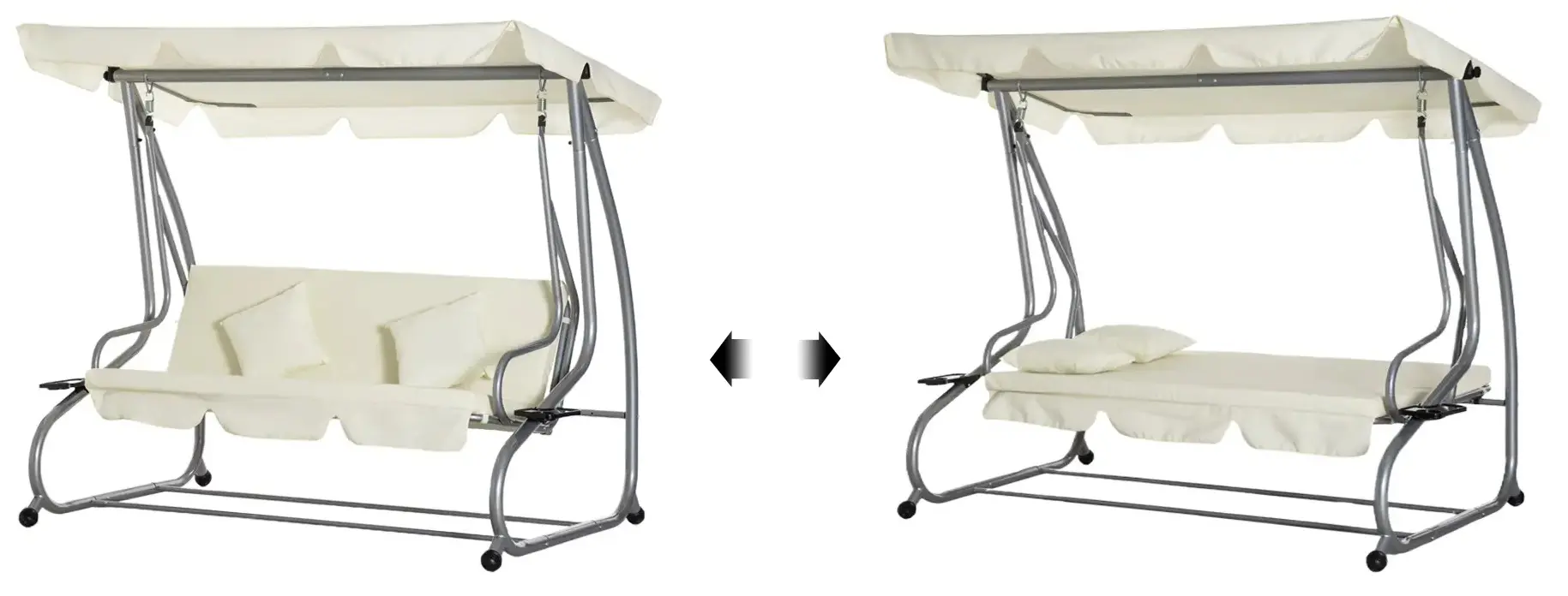 Scaun balansoar cu tent Outsunny 84A-051BG (Beige)