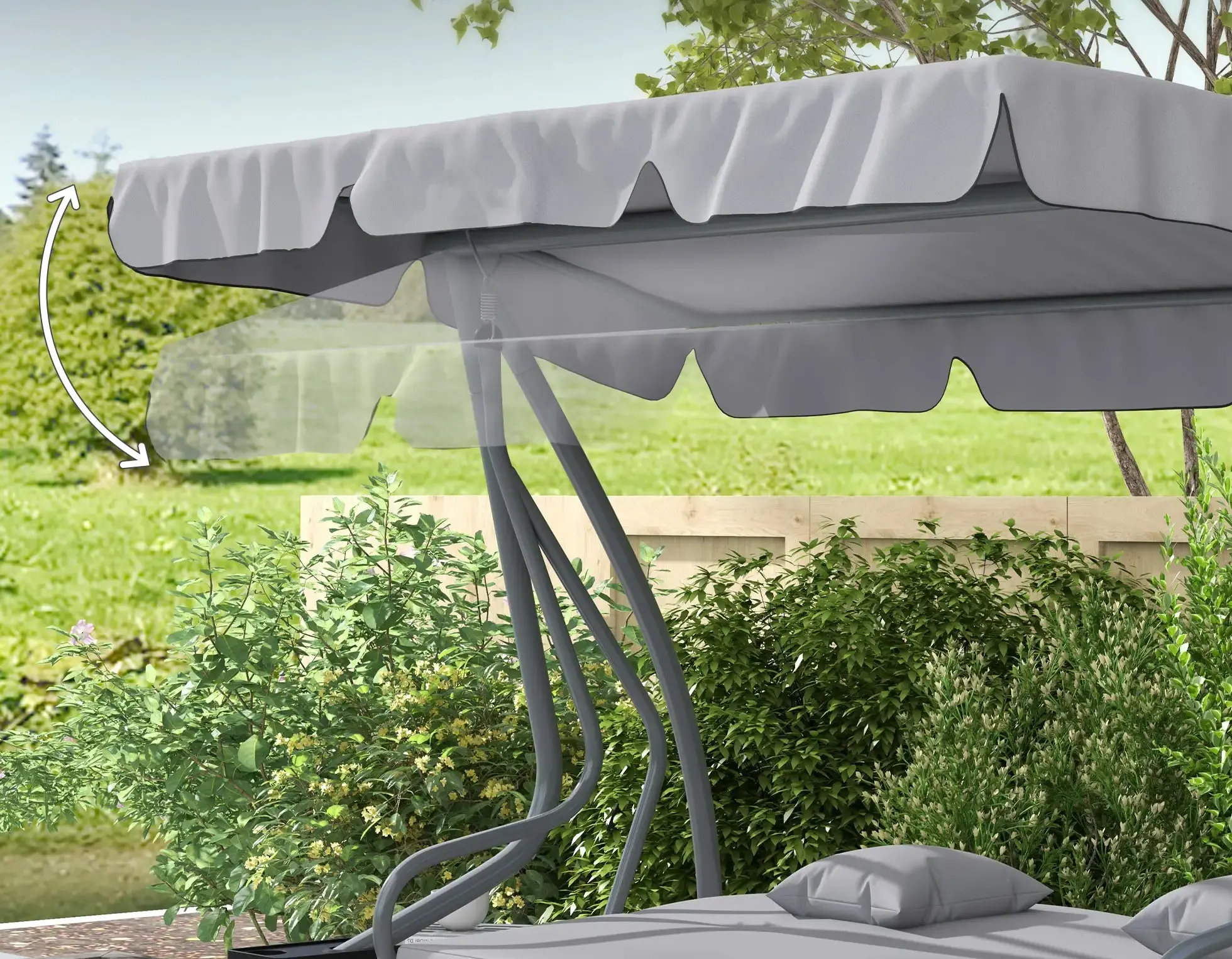 Скамья-качели с тентом Outsunny 84A-051V01LG (Grey)