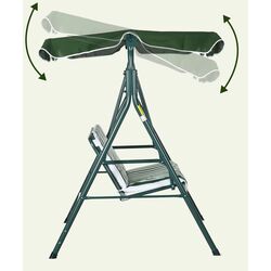 Scaun balansoar Outsunny 84A-054V03GN (White/Green) Thumb