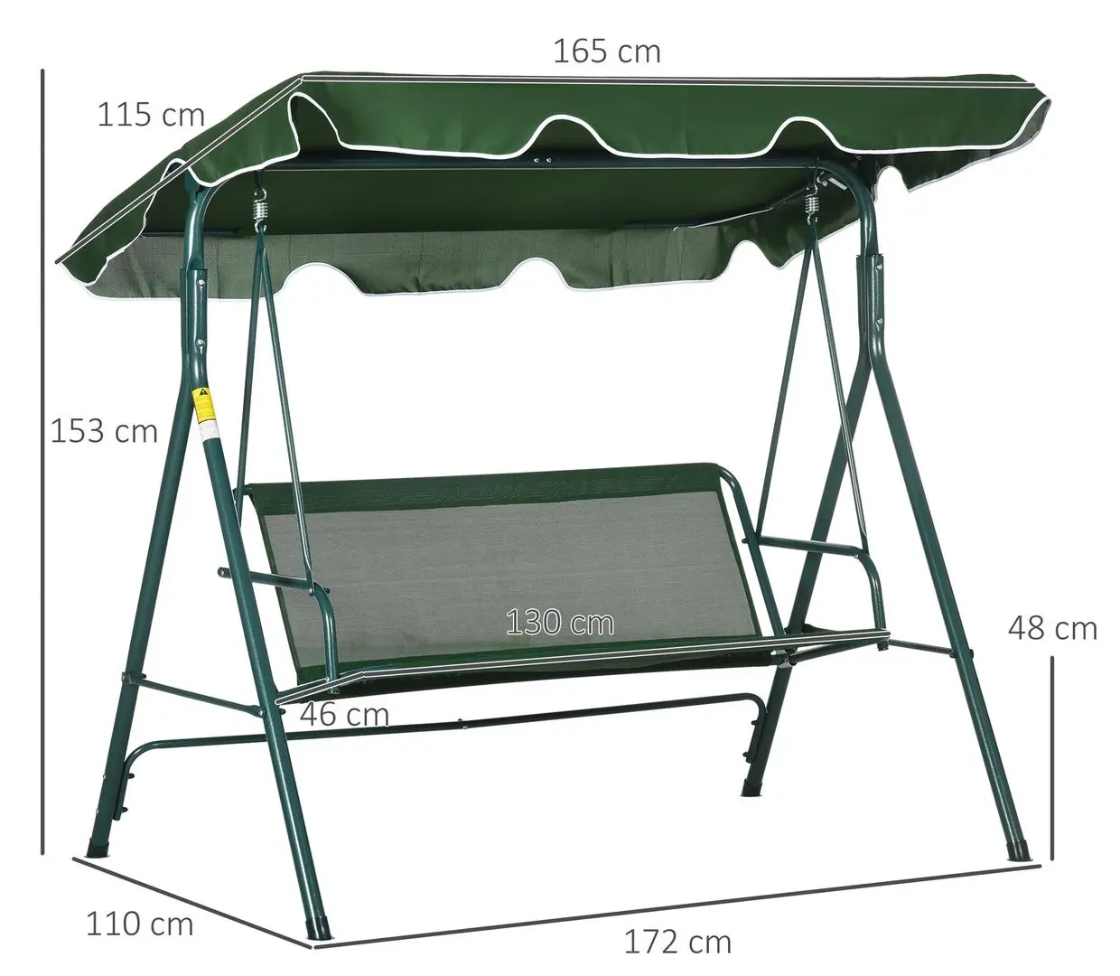 Scaun balansoar Outsunny 84A-054V03GN (White/Green)