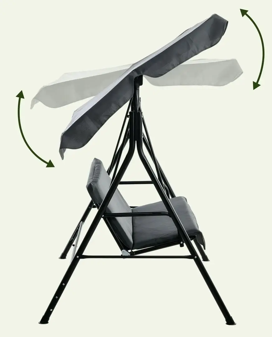 Скамья-качели с тентом Outsunny 84A-054V04GY (Grey) - 4