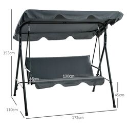 Скамья-качели с тентом Outsunny 84A-054V04GY (Grey) Thumb