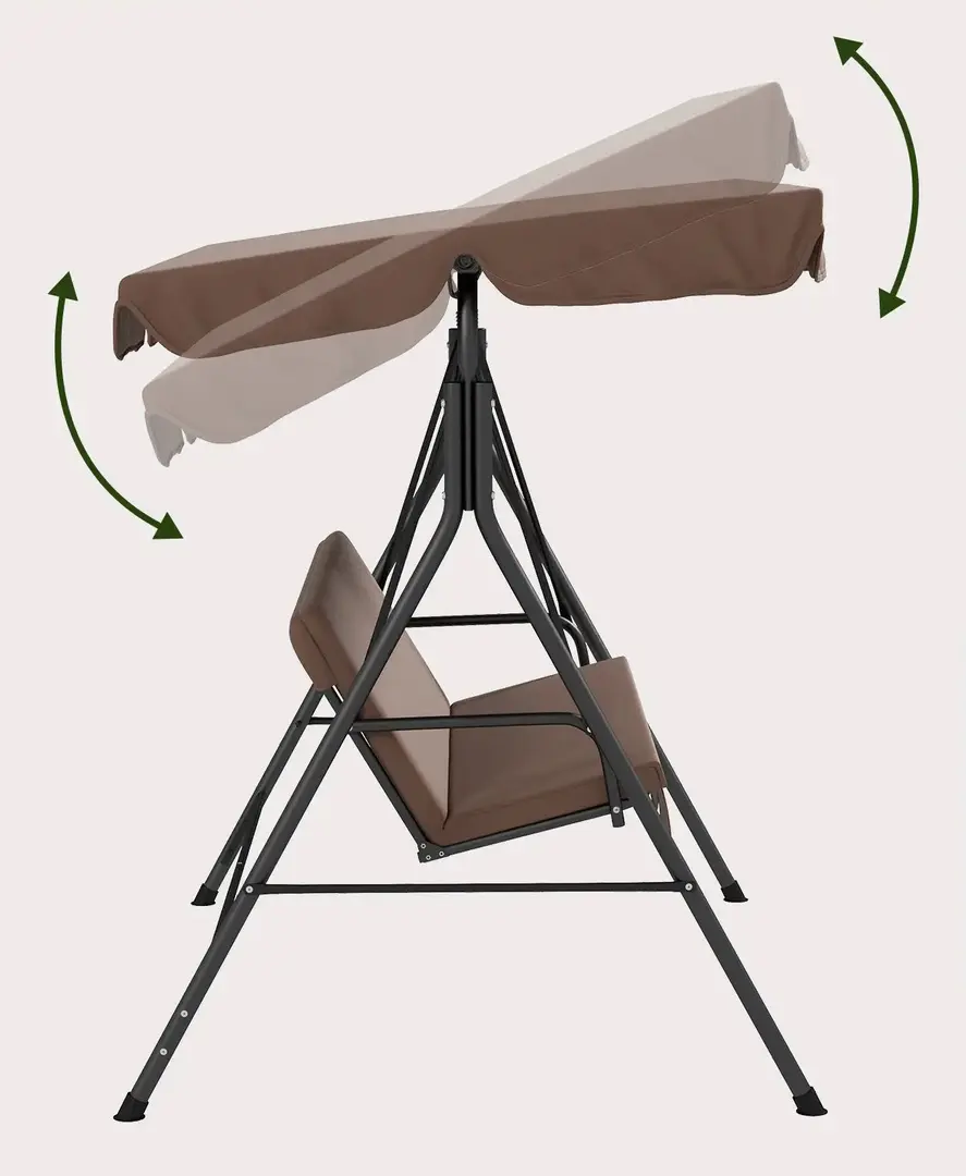 Scaun balansoar cu tent Outsunny 84A-054V05BN (Brown)