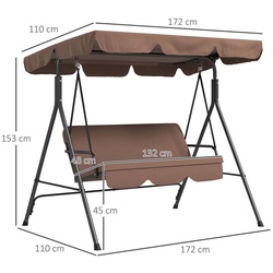 Scaun balansoar cu tent Outsunny 84A-054V05BN (Brown) Thumb