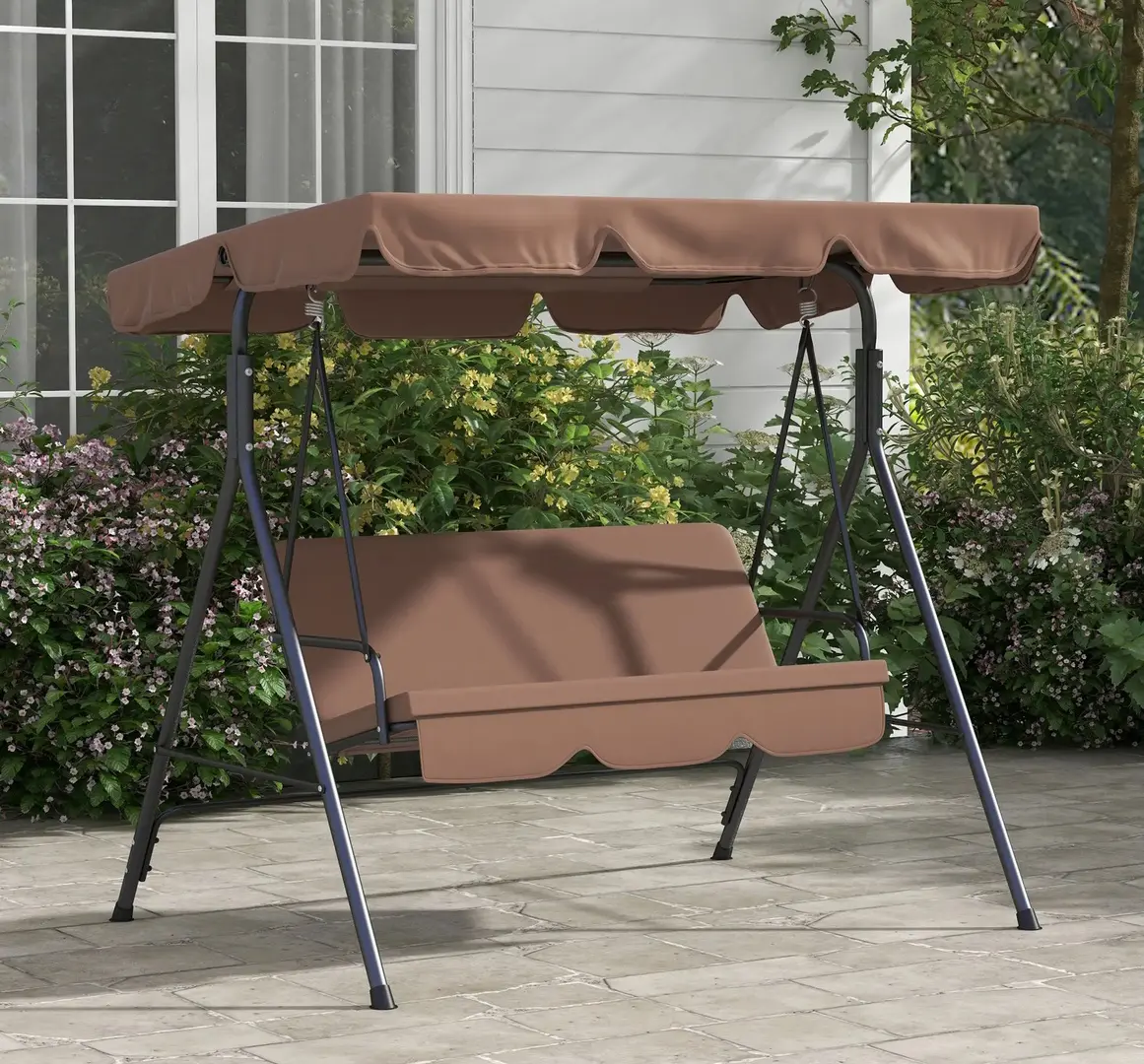 Scaun balansoar cu tent Outsunny 84A-054V05BN (Brown)