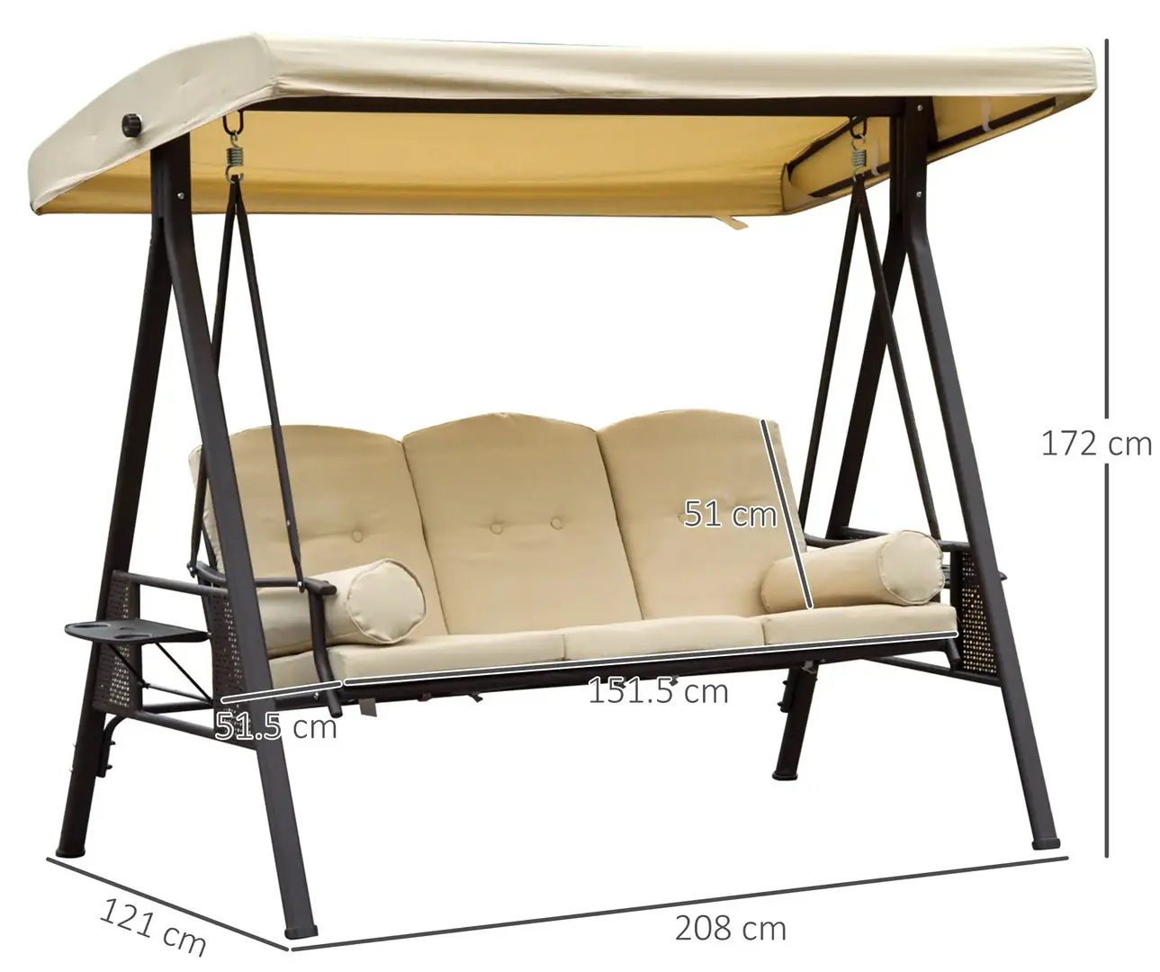 Scaun balansoar Outsunny 84A-069 (Beige)