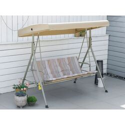 Скамья-качели с тентом Outsunny 84A-101V01LR (Brown/Beige)