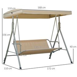 Скамья-качели с тентом Outsunny 84A-101V01LR (Brown/Beige) Thumb