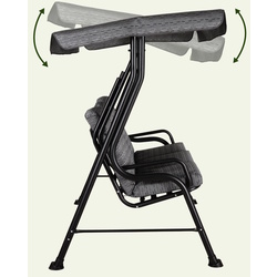 Scaun balansoar cu tent Outsunny 84A-140BK (Black) Thumb