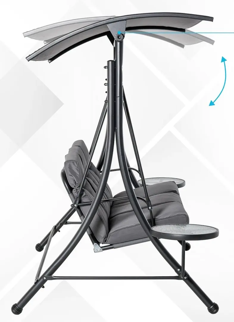 Scaun balansoar Outsunny 84A-162 (Grey/Black) - 7