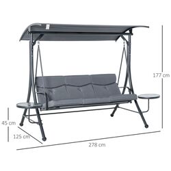 Scaun balansoar Outsunny 84A-162 (Grey/Black) Thumb