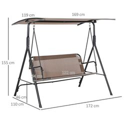 Scaun balansoar cu tent Outsunny 84A-181BN (Brown) Thumb