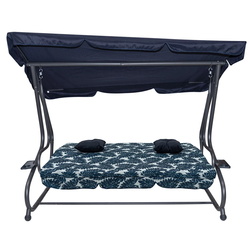 Скамья-качели с тентом Ramiz 8011 Pattern Leaves (Navy Blue) Thumb