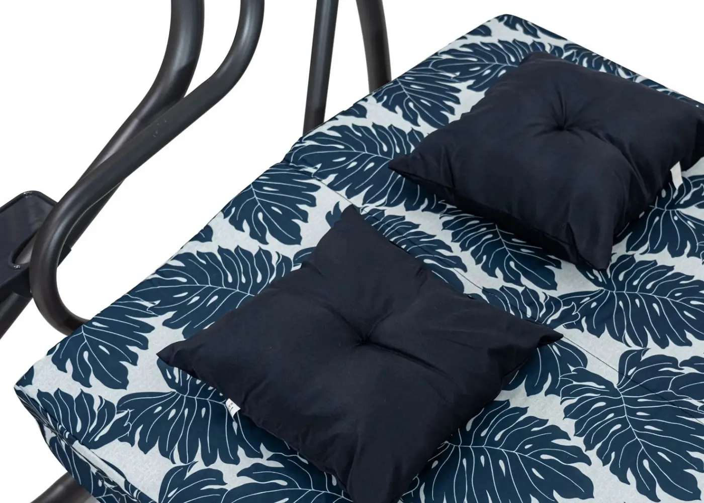 Скамья-качели с тентом Ramiz 8011 Pattern Leaves (Navy Blue)