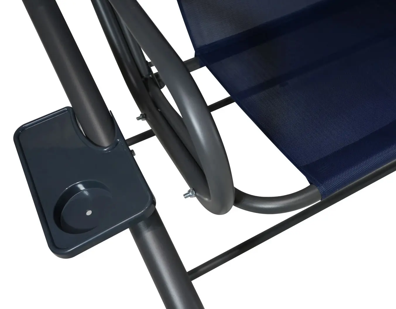 Скамья-качели с тентом Ramiz 8011 Pattern Leaves (Navy Blue)