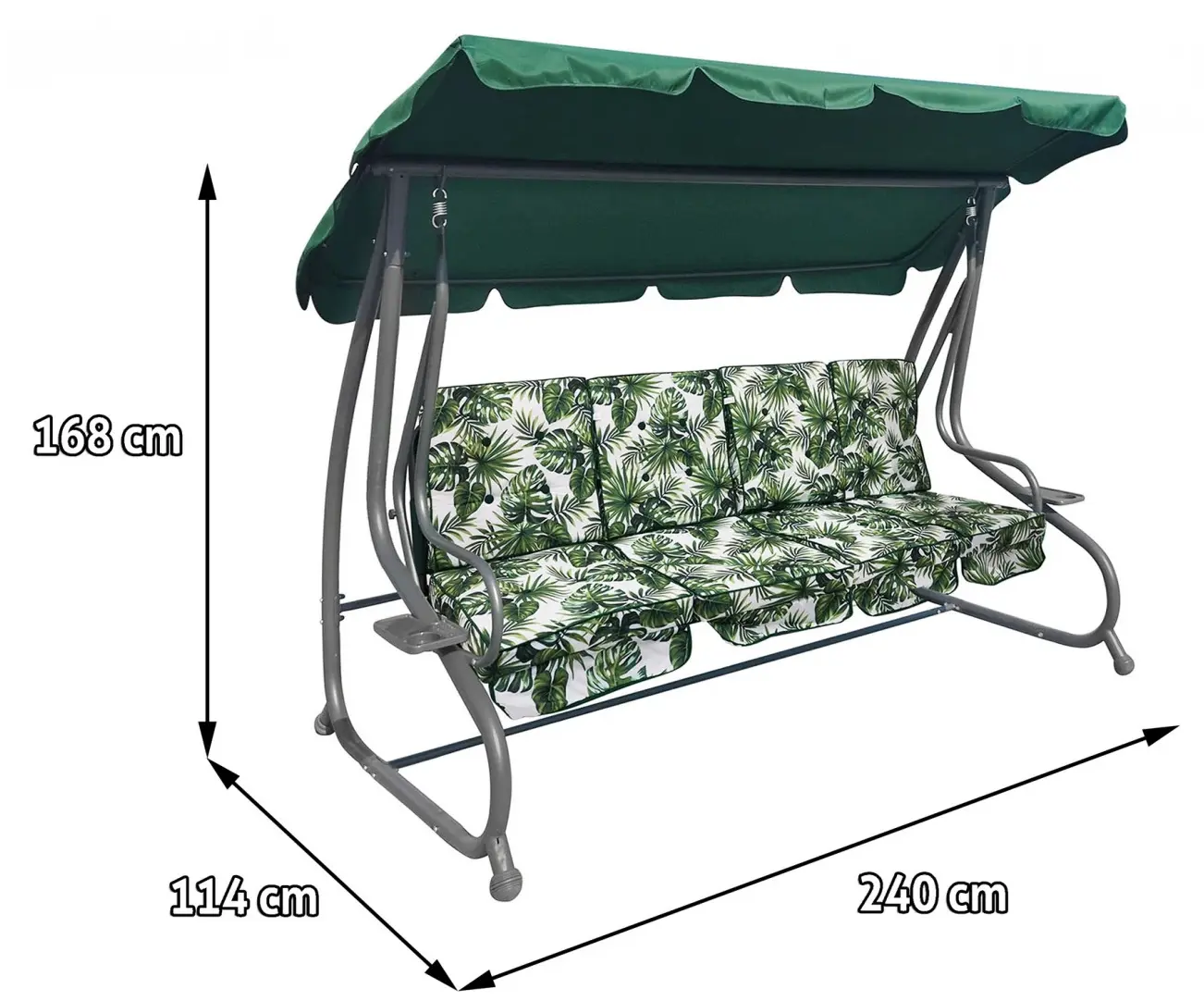 Скамья-качели с тентом Ramiz 8078 (Green) - 10