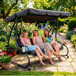 Leagan de gradina Springos GS0026 cu plasa antimosciti (Dark Gray) Thumb