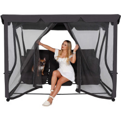 Leagan de gradina Springos GS0026 cu plasa antimosciti (Dark Gray) Thumb