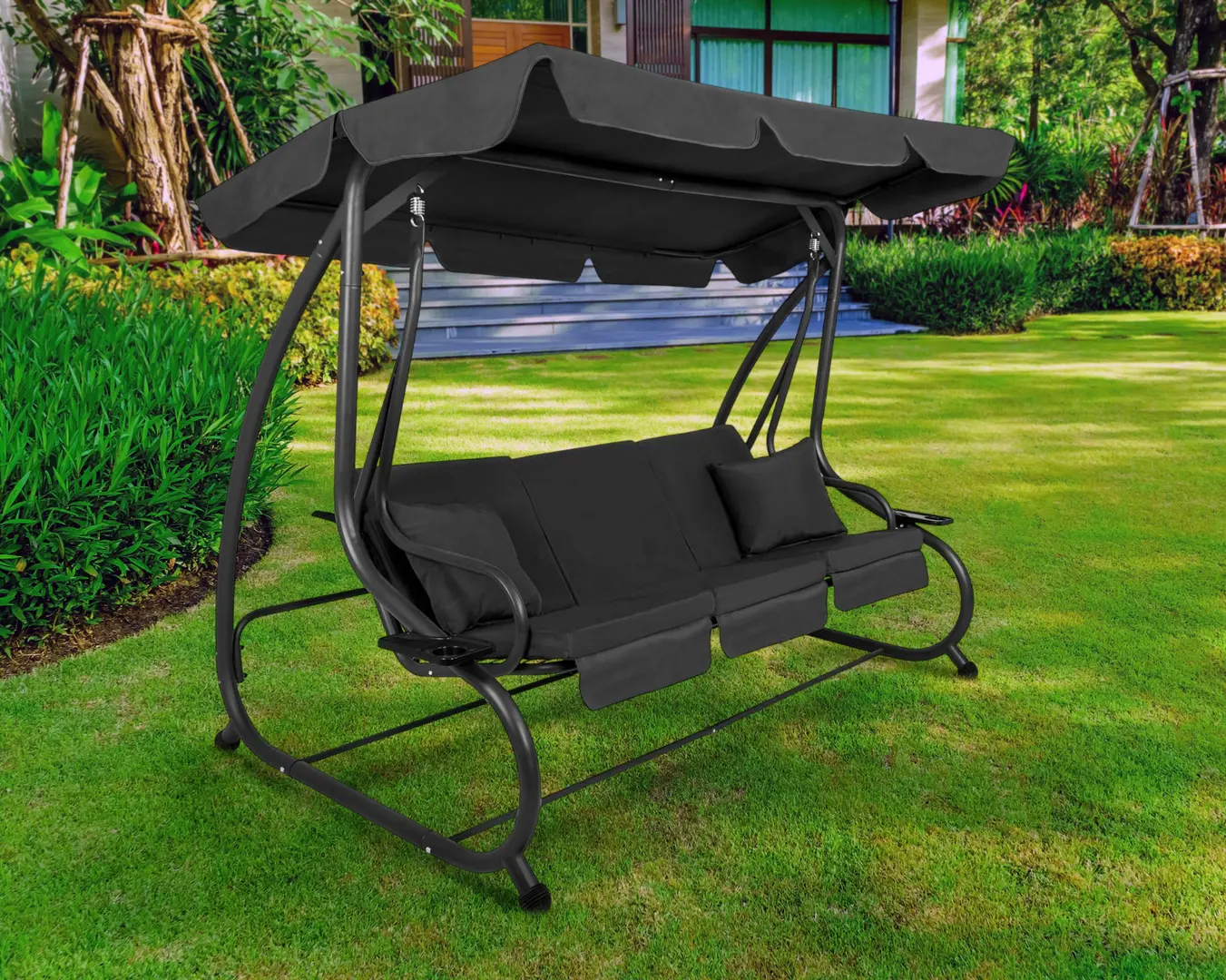 Leagan de gradina Springos GS0026 cu plasa antimosciti (Dark Gray)