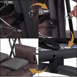 Садовые качели Springos GS0032 (Brown/Gray) Thumb