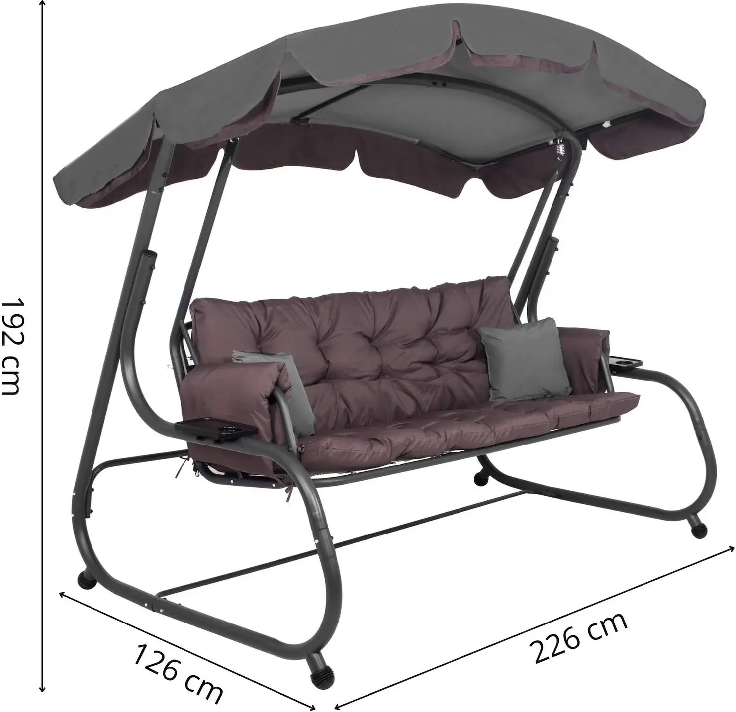 Садовые качели Springos GS0032 (Brown/Gray) - 8