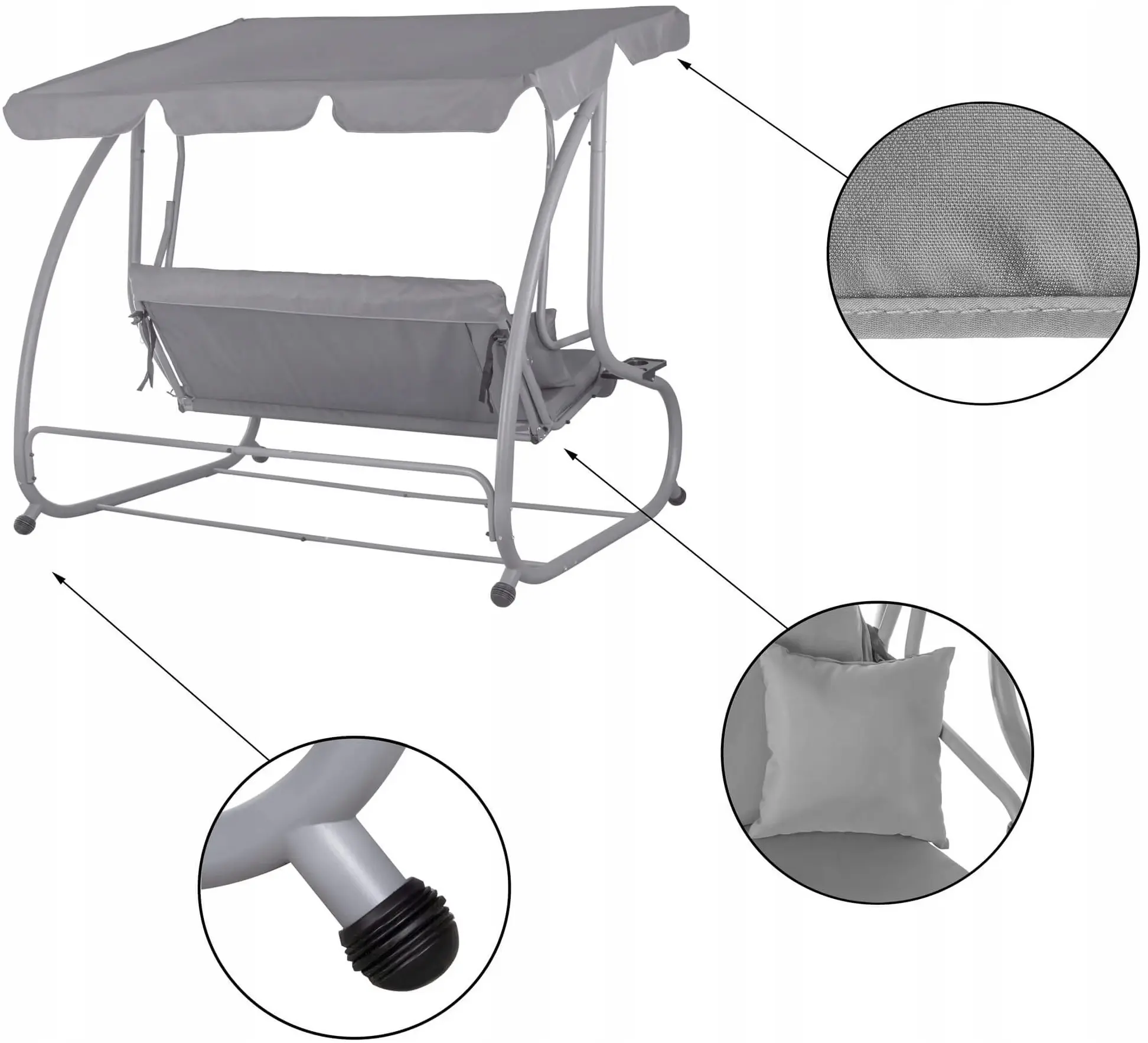 Садовые качели Springos Venezia GS0015 (Gray) - 3