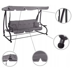 Скамья-качели с тентом Springos Linda GS0003 (Grey) Thumb