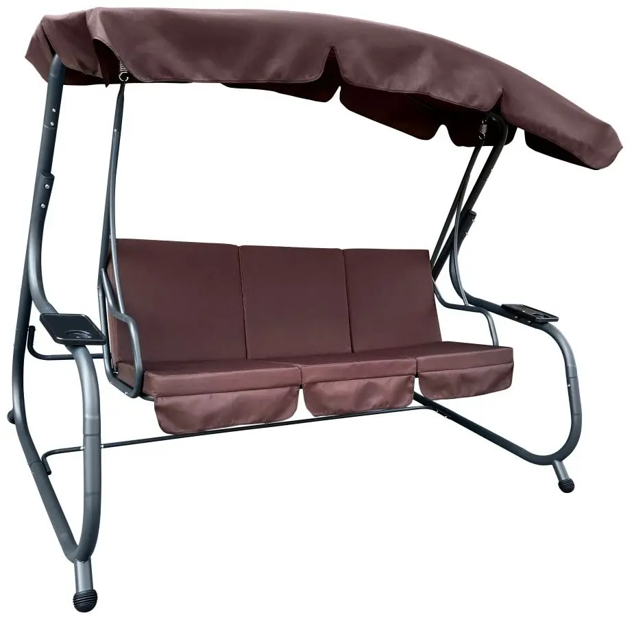 Скамья-качели с тентом Tempo Kondela Eilana (Brown/Dark Grey)