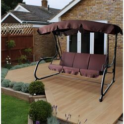 Scaun balansoar cu copertină Tempo Kondela Eilana (Brown/Dark Grey)