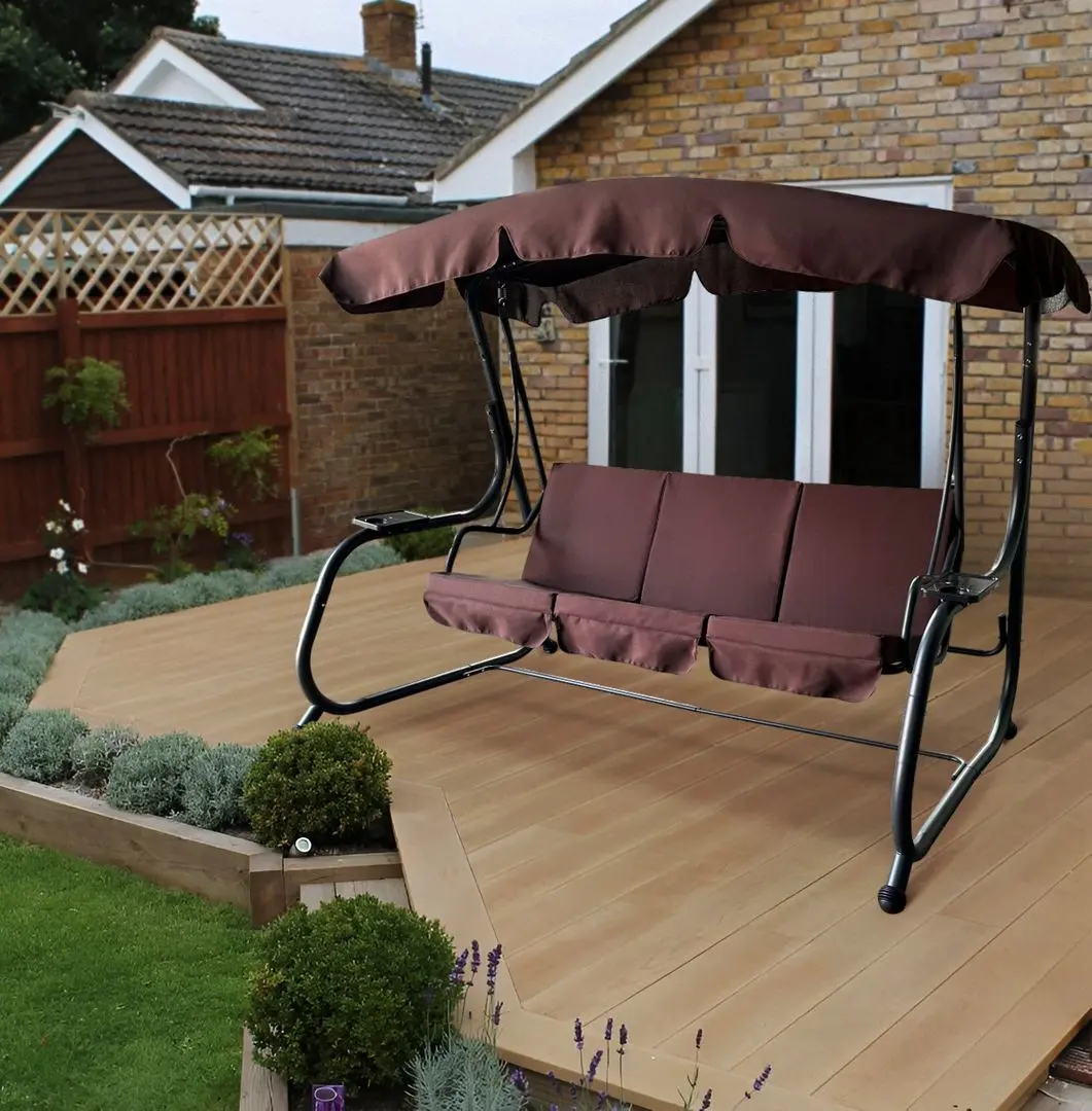 Скамья-качели с тентом Tempo Kondela Eilana (Brown/Dark Grey)