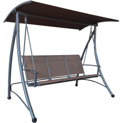 Scaun balansoar cu copertina Tempo Kondela Lamia (Brown/Dark Gray) Thumb