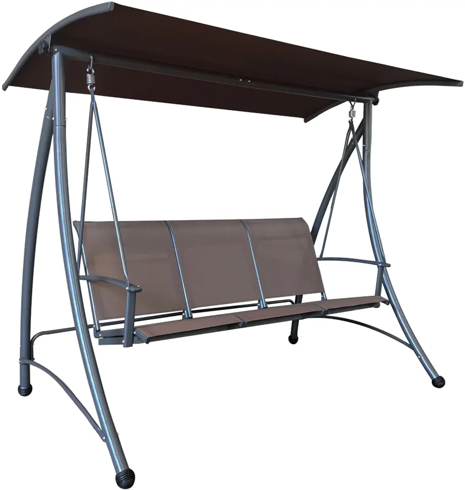 Scaun balansoar cu copertina Tempo Kondela Lamia (Brown/Dark Gray)