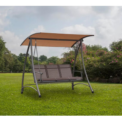 Скамья-качели с тентом Tempo Kondela Lamia (Brown/Dark Gray)