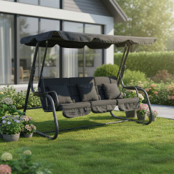 Скамья-качели с тентом Tempo Kondela Mija (Dark Gray)