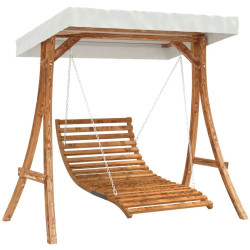Садовые качели с тентом VidaXL 3200625 (Natural/Cream) Thumb