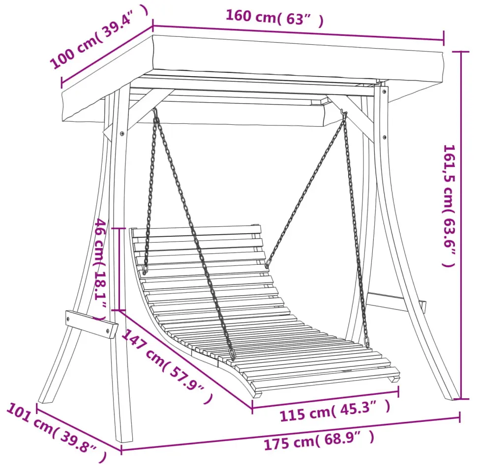 Садовые качели с тентом VidaXL 3200625 (Natural/Cream) - 8