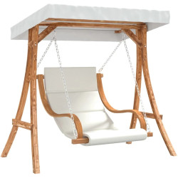 Садовые качели с тентом VidaXL 3200629 (Natural/Cream) Thumb