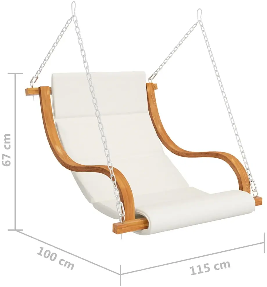 Садовые качели VidaXL 313941 (Cream/Natural) - 6