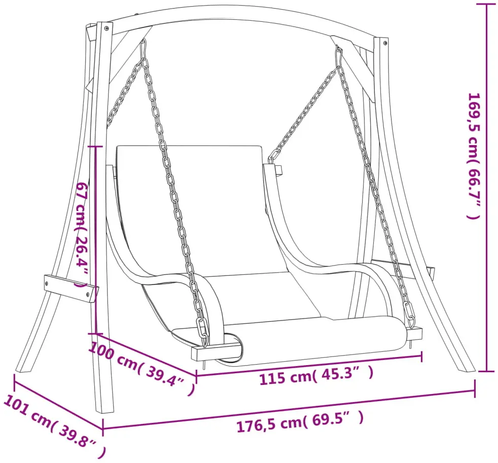 Садовые качели VidaXL 3200617 (Natural/Cream) - 7
