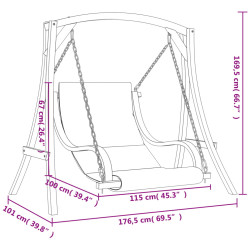 Садовые качели VidaXL 3200618 (Natural/Antrhracite) Thumb