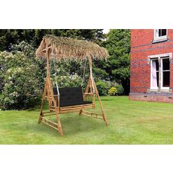 Скамья-качели с навесом VidaXL 3063940 (Black/Natural)