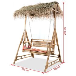 Скамья-качели с навесом VidaXL 43712 (Natural) Thumb