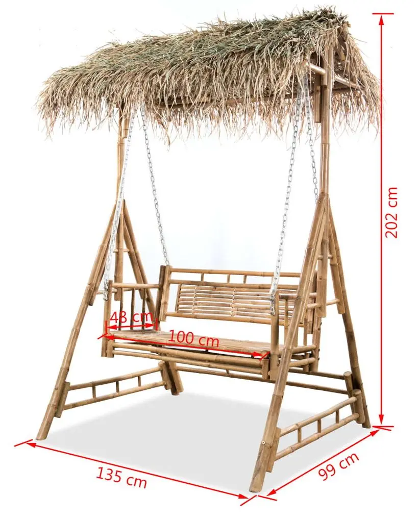 Скамья-качели с навесом VidaXL 43712 (Natural) - 7